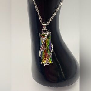 Vibrant Silver Tone Wrapped Necklace